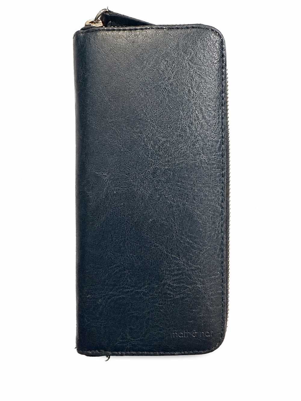 Matt & Nat Navy Zip Around Wallet – Vegan Leather